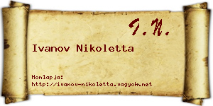 Ivanov Nikoletta névjegykártya