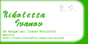 nikoletta ivanov business card